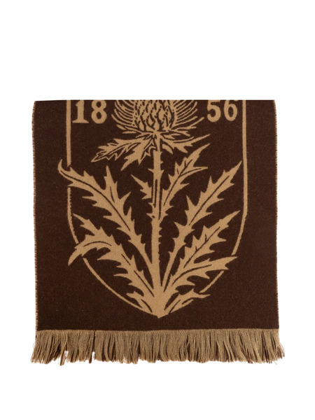  Burberry Thistle Fringed Scarf - Brown 