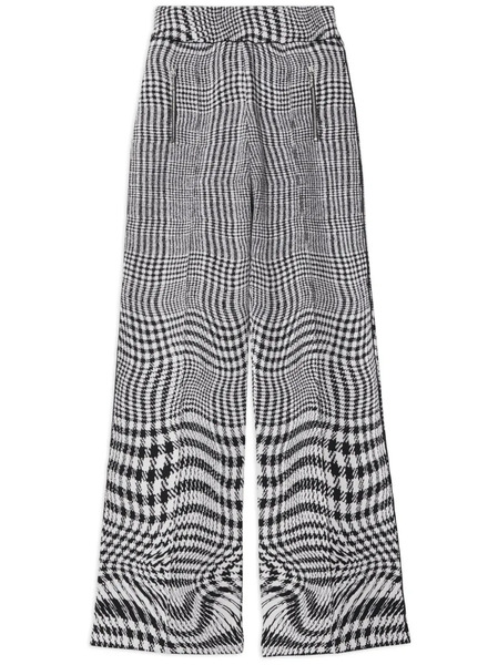  Burberry Warped Houndstooth Jacquard Trousers - Black 