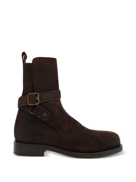  Burberry Waxed Suede Ledger Boots​​ - Brown 