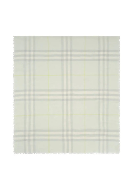  Burberry Wide Check Wool Scarf - Green 