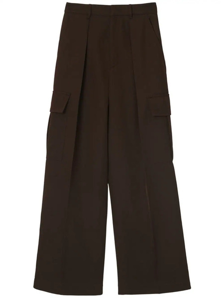  Burberry Wide-leg Wool Cargo Trousers - Brown 