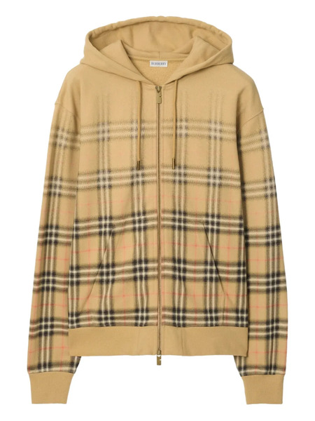  Burberry Zip-up Hooded Check-pattern Hoodie - Neutrals 
