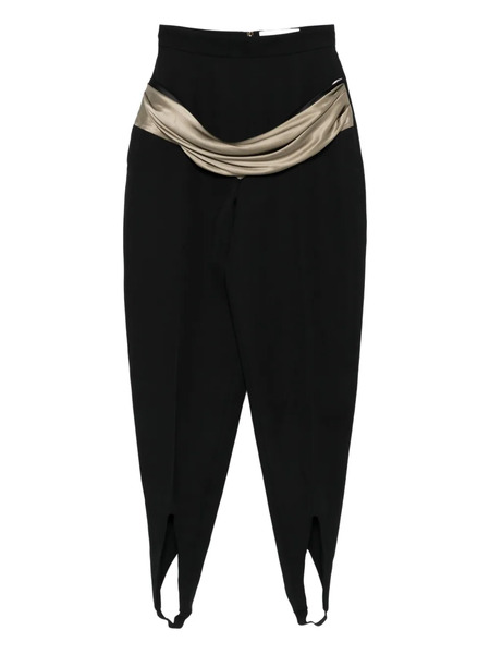  Burc Akyol Draped-detail Stirrup Trousers - Black 