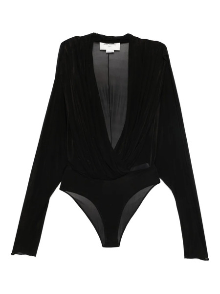  Burc Akyol Draped Jersey Bodysuit - Black 
