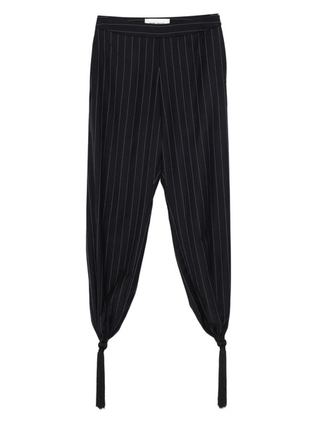  Burc Akyol Pinstripe Tasselled Trousers - Blue 