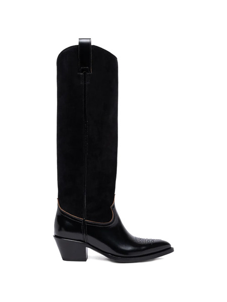  Buttero Annie Suede-panel Cowboy Boots - Black 