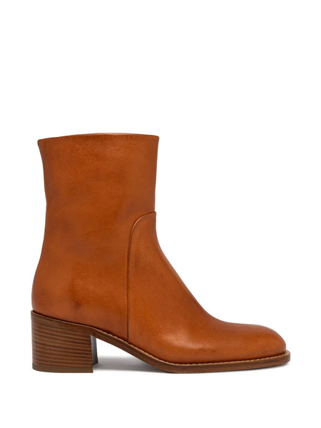  Buttero Bolgheri Zipped Block-heel Ankle Boots - Brown 