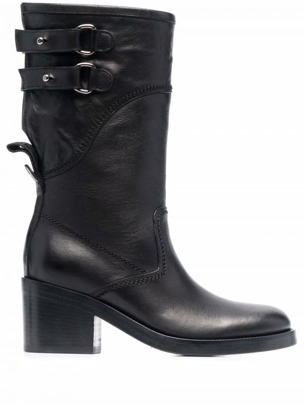  Buttero Buckled Leather Boots - Black 