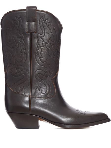  Buttero Embroidered-detail Leather Boots - Brown 