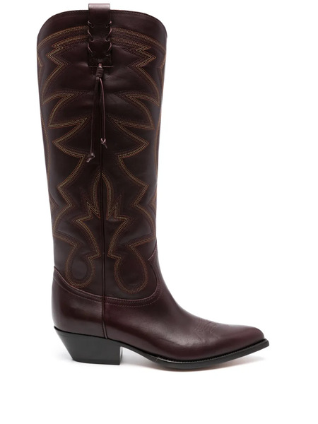  Buttero Flee Western-style Knee-high Boots - Purple 