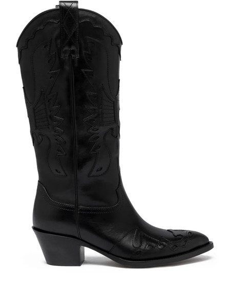  Buttero 60mm Annie Pointed-toe Cowboy Boots - Black 