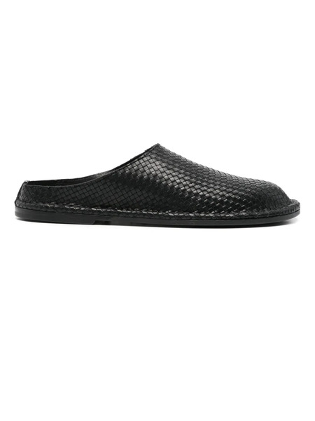  Buttero Woven-leather Slippers - Black 