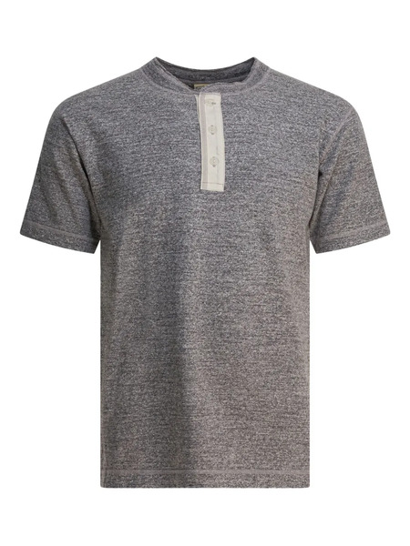  Buzz Ricksons Cotton Henley T-shirt - Grey 