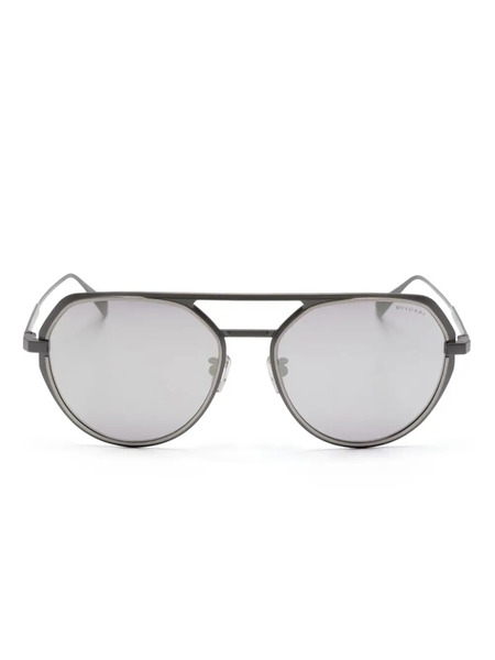  Bvlgari Bv40019u Navigator-frame Sunglasses - Silver 