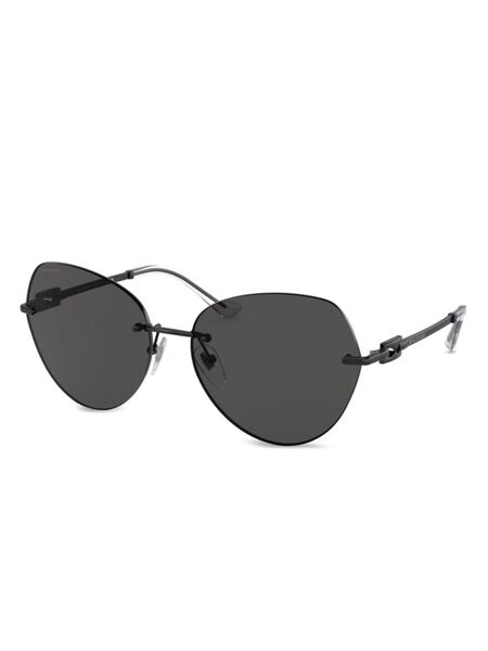  Bvlgari Logo-engraved Sunglasses - Black 
