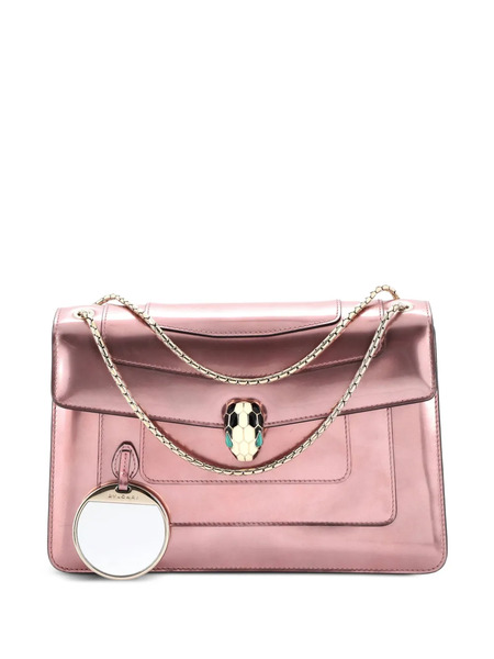  Bvlgari Pre-owned Serpenti Forever Metallic Leather Medium Shoulder Bag - Pink 