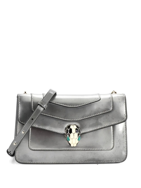  Bvlgari Pre-owned Serpenti Forever Metallic Leather Medium Shoulder Bag - Silver 