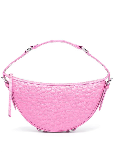  By Far Gib Embossed Crocodile-effect Shoulder Bag - Pink 