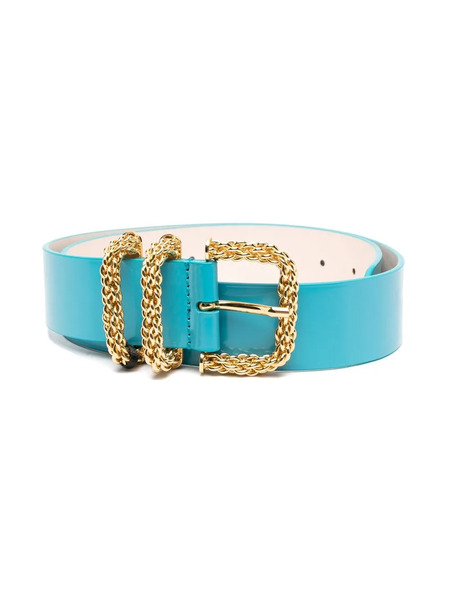  By Far Katina Leather Buckle Belt - Blue 