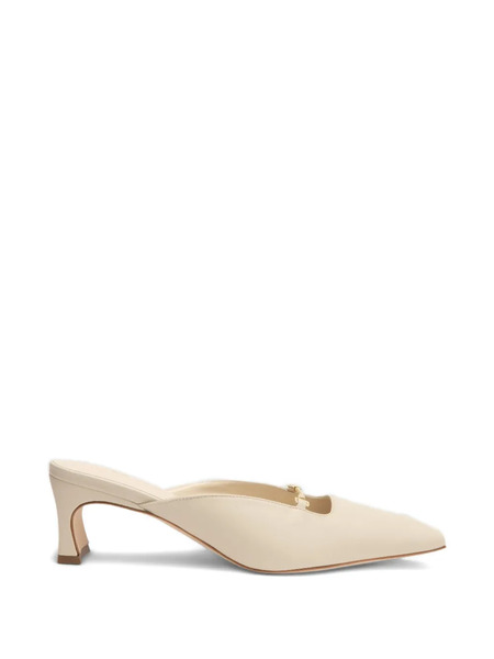  By Far Leda Sculpted Chain Leather Mules - White 