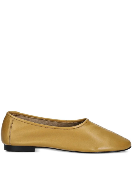  By Far Square-toe Leather Flats - Yellow 