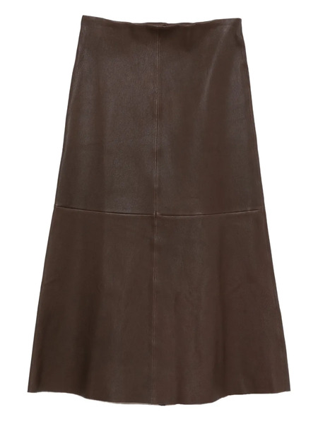  By Malene Birger A-line Leather Skirt - Brown 