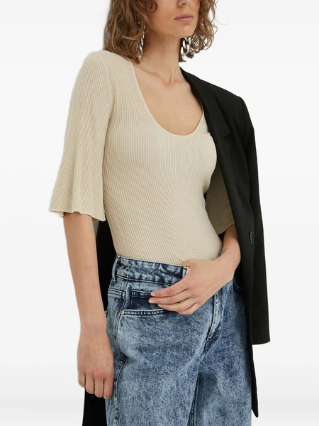  By Malene Birger Flared Ribbed Top - Neutrals 