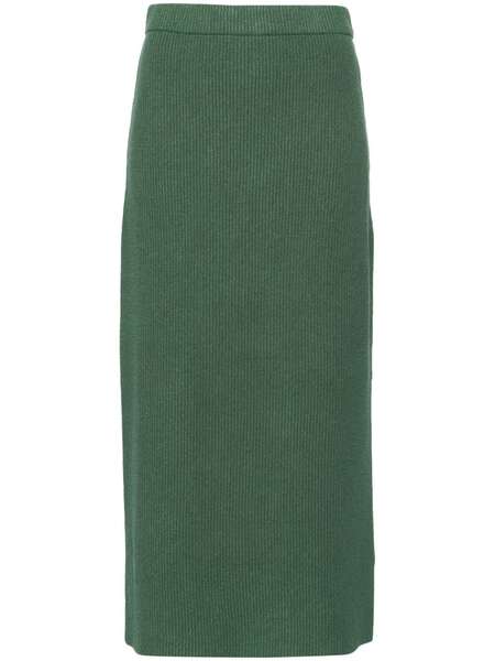  By Malene Birger Kyara Ribbed Midi Skirt - Green 