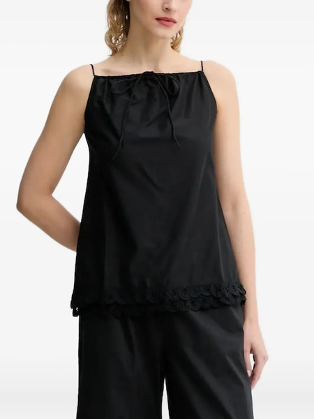  By Malene Birger Lace-trimmed Drawstring Top - Black 
