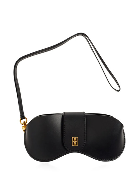  By Malene Birger Logo Strap Leather Sunglasses Case - Black 