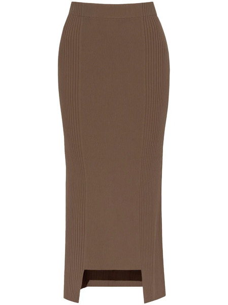  By Malene Birger Merine Ribbed Midi Skirt - Brown 