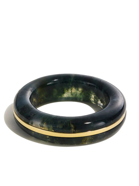  By Pariah 14k Gold Agate Ring - Green 