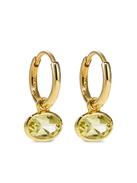  By Pariah 14k Gold Orbit Quartz Hoop Earrings 