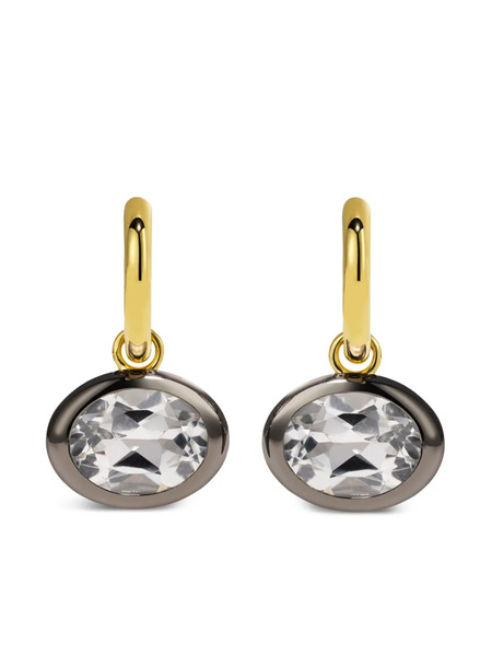  By Pariah 14k Yellow Gold Orbit Topaz Hoops 