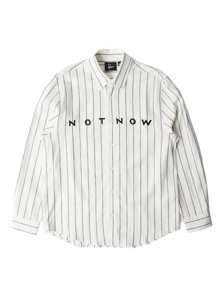  By Parra Not Now Stripe-pattern Long-sleeve Shirt - White 