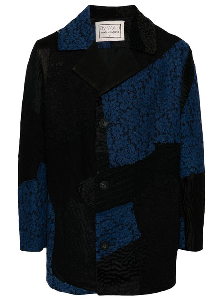  By Walid Colour-block Single-breasted Coat - Black 