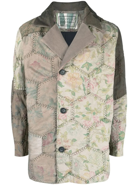  By Walid Jacob Quilted Pea Coat - Green 