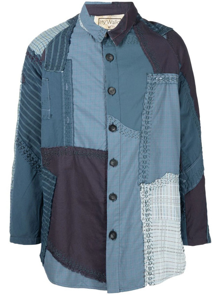  By Walid Miles Panelled Shirt Jacket - Blue 