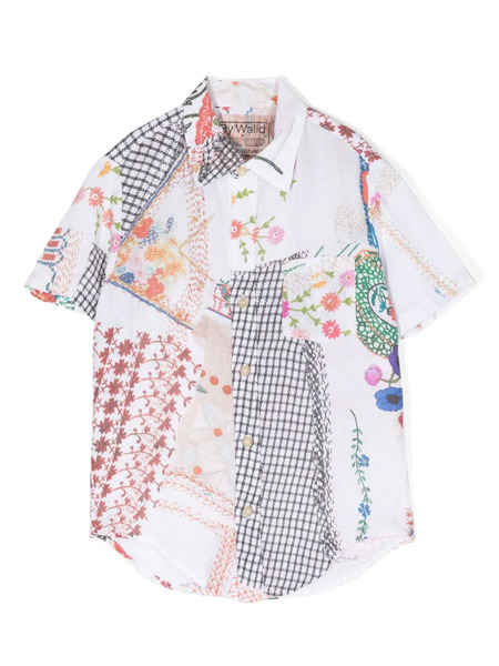  By Walid Patchwork-print Cotton Shirt - Multicolour 