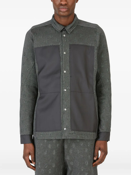  Byborre Textured Panelled Shirt - Grey 