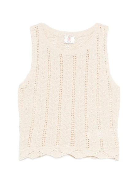  Bye Crochet Scallop Top - Neutrals 