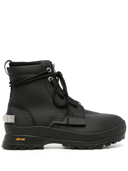  C2h4 Boson Leather Ankle Boots - Black 