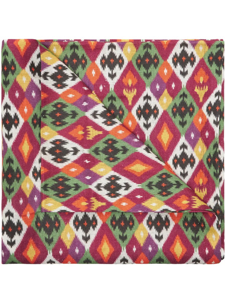  Cabana Diamond Ikat Linen Tablecloth (320cm X 170cm) - Red 