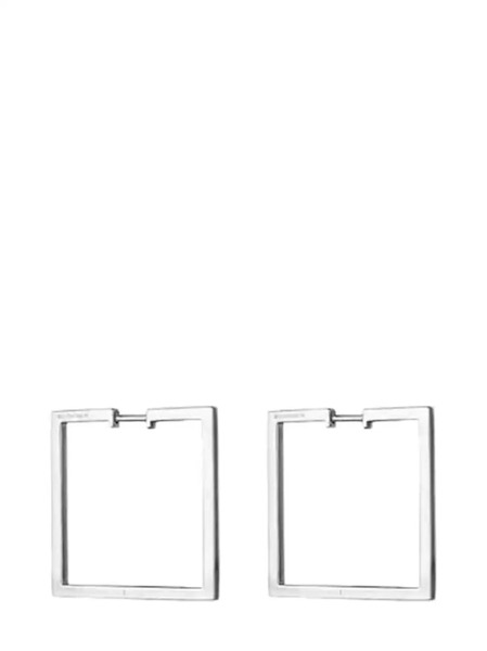  Cadar 18kt White Gold Foundation Square Hoop Earrings - Silver 