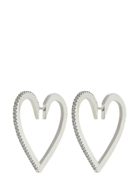  Cadar 18kt White Gold Heart Diamond Earrings - Silver 