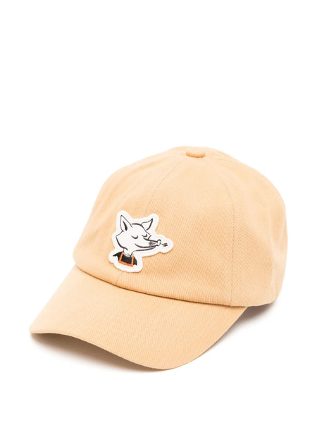  Café Kitsuné Barista Fox-patch Cap - Brown 
