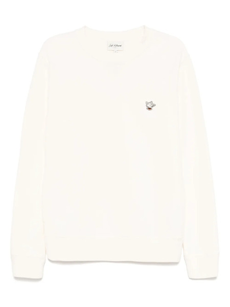  Café Kitsuné Barista Fox-patch Sweatshirt - Neutrals 