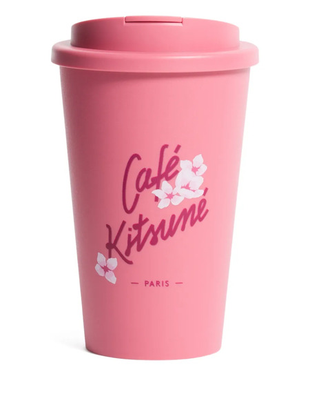  Café Kitsuné Blossom-graphic Travel Mug - Pink 
