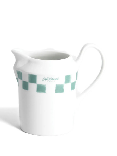  Café Kitsuné Checked Porcelain Milk Jug - White 