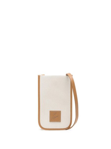  Café Kitsuné Logo-appliqué Canvas Shoulder Bag - Neutrals 